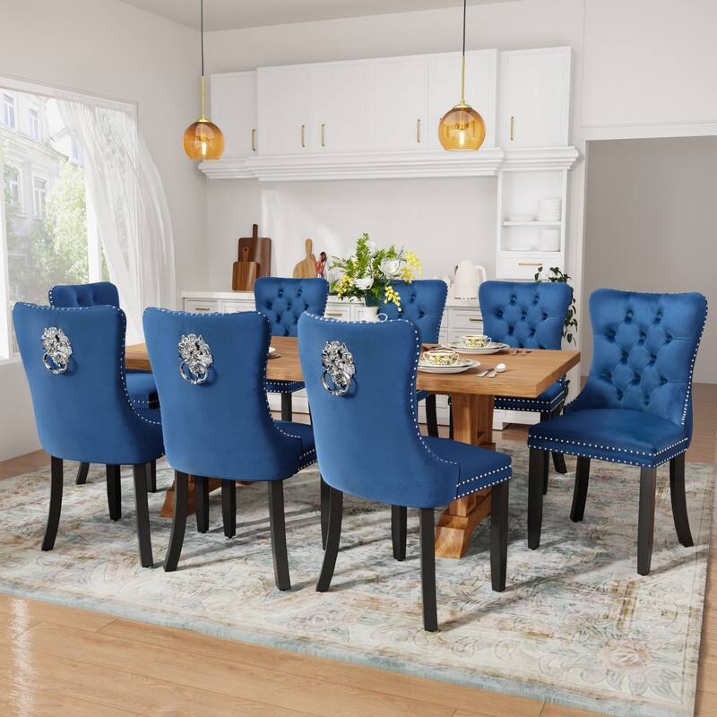 Tufted Naliheads Solid Wood Upholstered Dining Chairs (Set of 4)