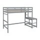 preview thumbnail 10 of 9, Gray Twin Pine High Loft Bed with Landing Platform