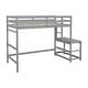 preview thumbnail 21 of 20, Twin Size Pine Wood High Loft Bed with Ladder and Guardrails
