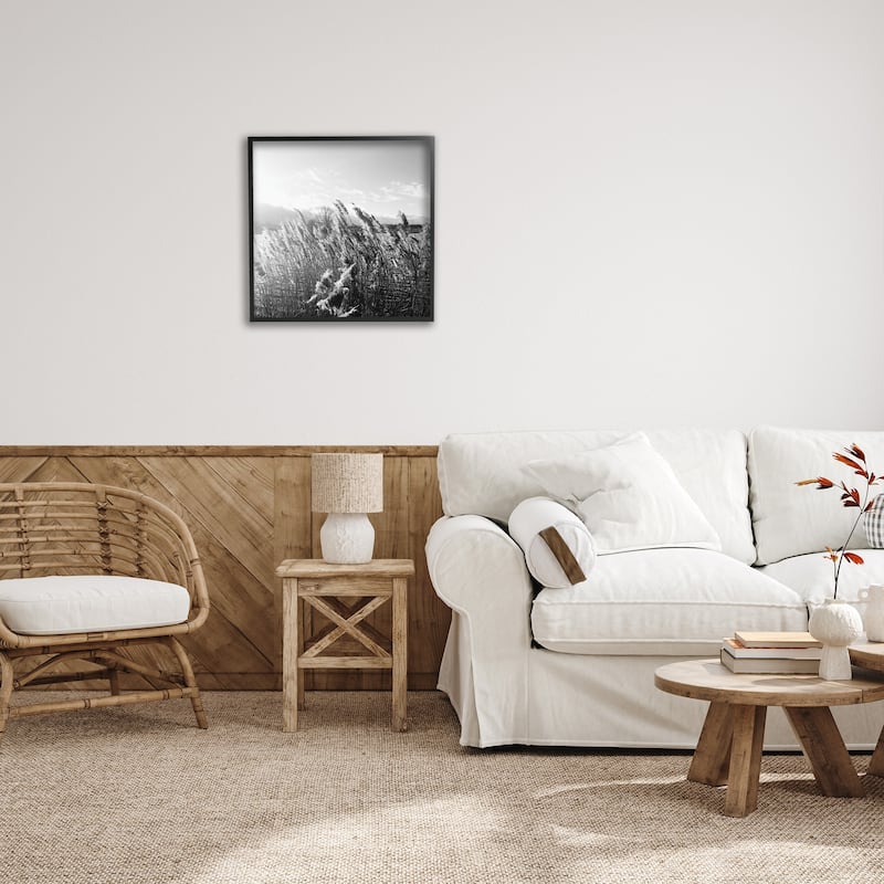 Stupell Tall Grass Lake Water Landscape Black White Photography Framed Wall Art