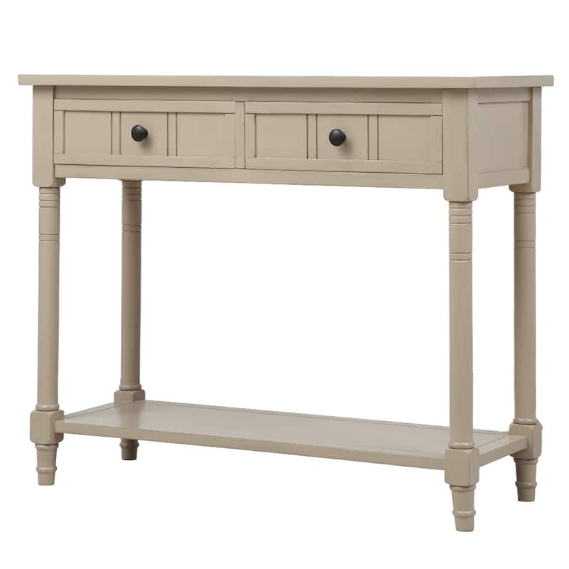 Daisy Series Console Table Traditional Design with Two Drawers and Bottom Shelf Acacia Mangium