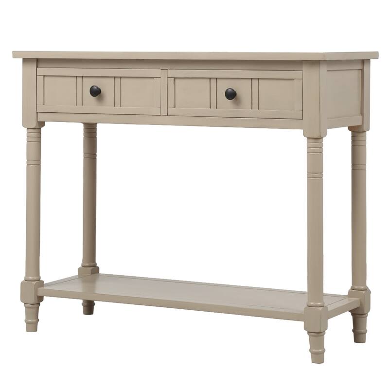 Traditional Console Table with 2-Drawers and Bottom Shelf