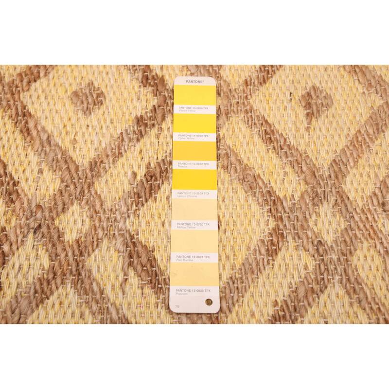ECARPETGALLERY Flat-Weave Palas Denizli Light Gold Kilim - 5'3 x 7'6