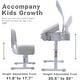 preview thumbnail 21 of 19, Kids Art Desk Drafting Table Desk Set with Adjustable Height, 40-Degree Tiltable Children Desktop, LED Light, Bookstand