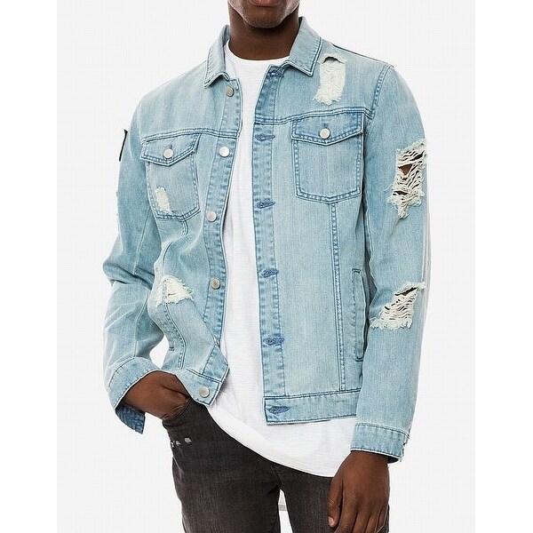 long distressed jean jacket