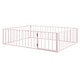 preview thumbnail 6 of 7, Queen Size Metal Floor Bed Frame with Fence and Door, Pink