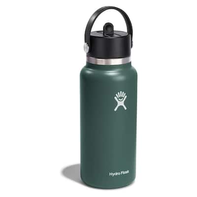 Standard Wide Flex Straw Cap Insulated Water Bottle, 32oz, Fir
