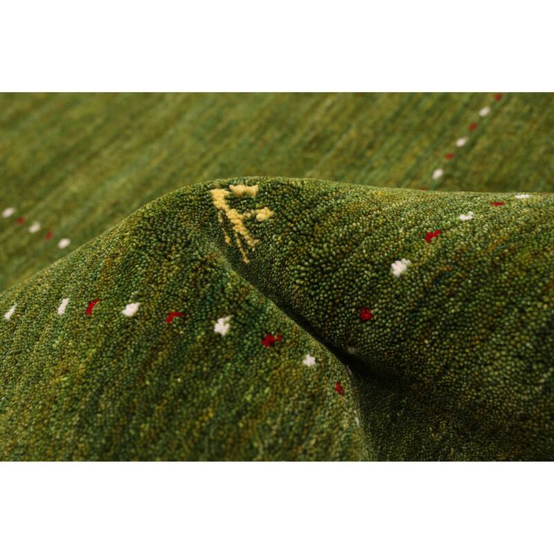 ECARPETGALLERY Hand Loomed Kashkuli Gabbeh Green Wool Rug - 5'0 x 7'10