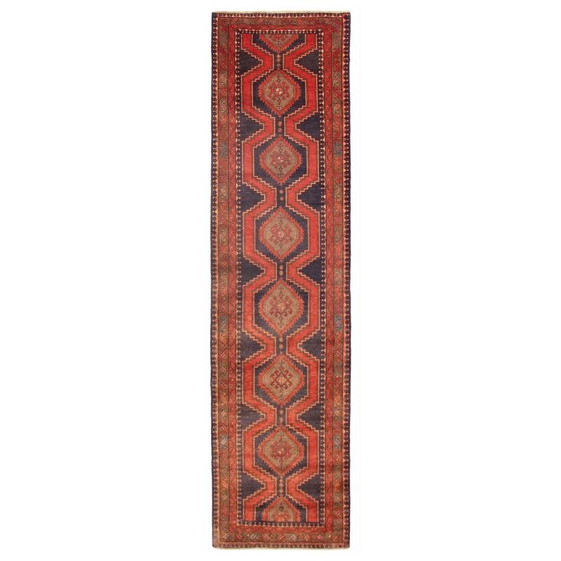 ECARPETGALLERY Hand-knotted Konya Anatolian Red Wool Rug - 3'1 x 12'6 - Red - 3'1 x 12'6