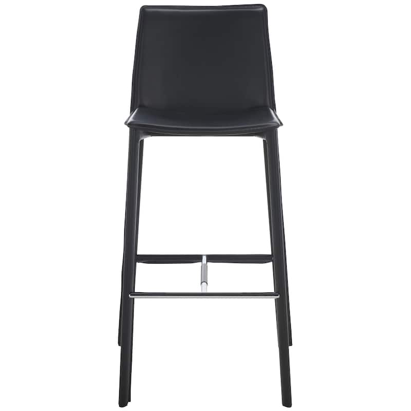 SAFAVIEH Marylou Faux Leather 29-inch Bar Stool (Set of 2) - 18.7" W x 19.7" L x 39.4" H - 19Wx20Dx39H
