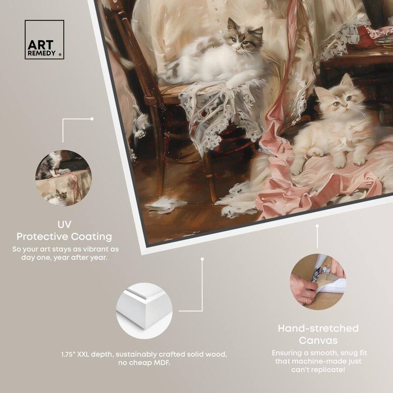 Kittens at the Table Canvas by Art Remedy