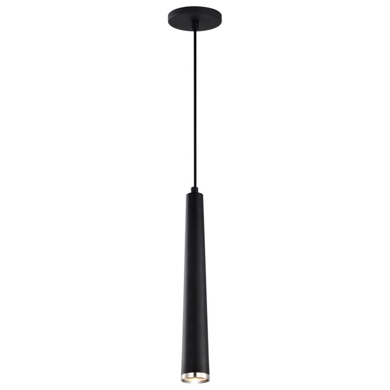 Melrose 12 Watt 16" LED Pendant Matte Black and Brushed Nickel Finish