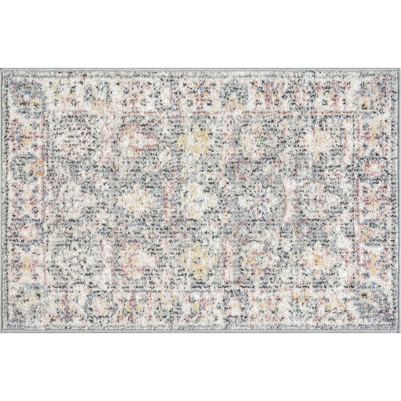 Addalyn Oriental Border Area Rug