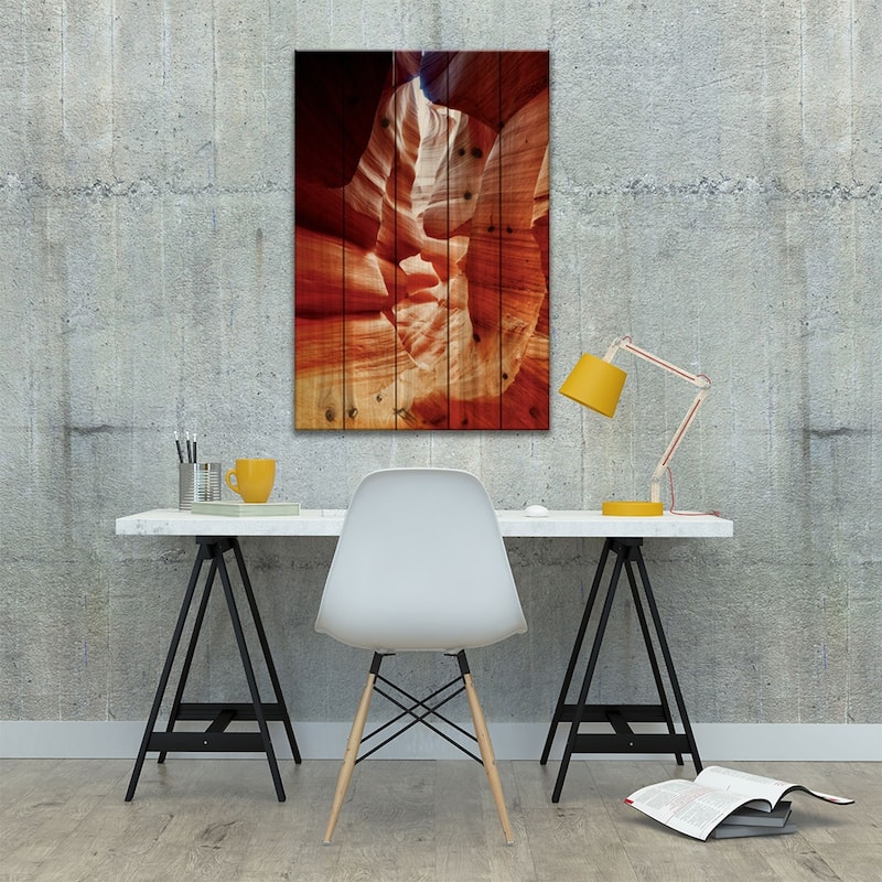 Antelope Canyon II Print On Wood by Philippe Hugonnard - Multi-Color