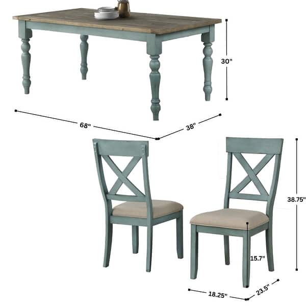 The Gray Barn Spring Mount Table with Cross Back Chairs 7-piece Dining Set