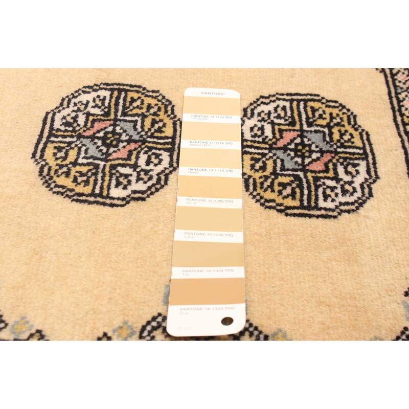 ECARPETGALLERY Hand-knotted Finest Peshawar Bokhara Beige Wool Rug - 4'2 x 5'11