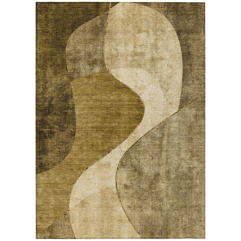 HomeRoots Abstract Transitional Rectangle Outdoor Rug