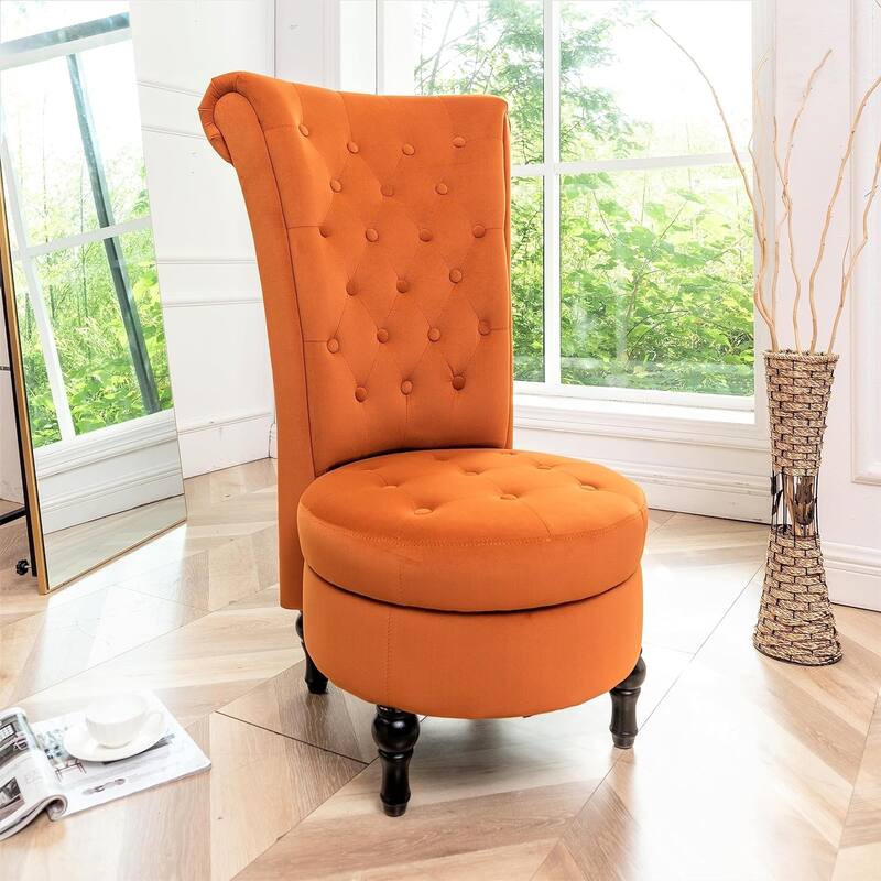 Gosser 20" Wide Velvet High Back Vanity Chair