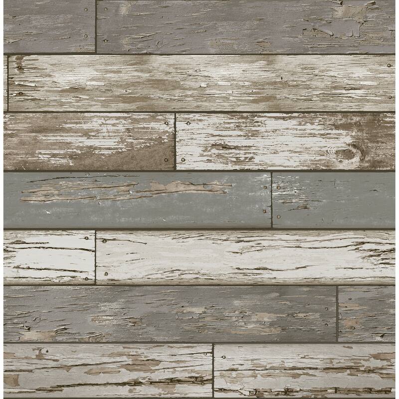 NuWallpaper Beige Scrap Wood Peel and Stick Wallpaper