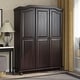 preview thumbnail 22 of 43, Palace Imports 100% Solid Wood Kyle 3-Door Wardrobe Armoire with Raised Panel or Mirrored Doors
