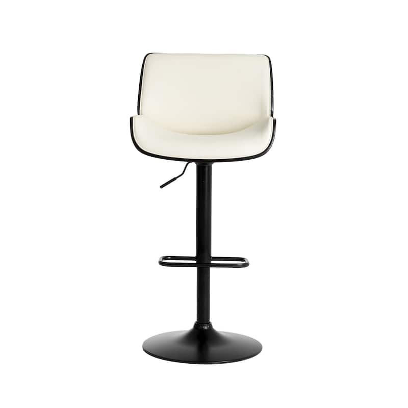 Glitzhome 46"H Mid-Century Modern Adjustable Swivel Bar Stool Set of 2