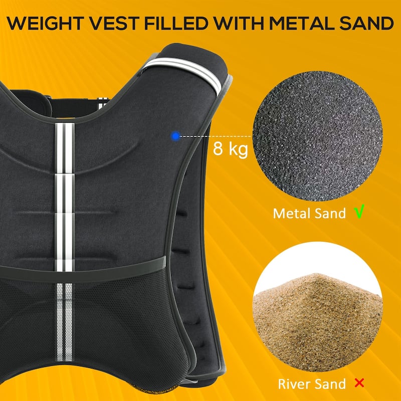 Soozier Weight Vest Workout Equipment Adjustable 18lbs Weighted Vest for Men Women