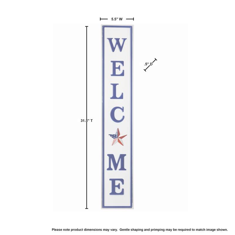 Patriotic Welcome Sign 5.5X31.5"L - 31.5