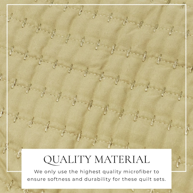 Linery & Co. Detailed Channel Stitch Microfiber Quilt Set With Shams.