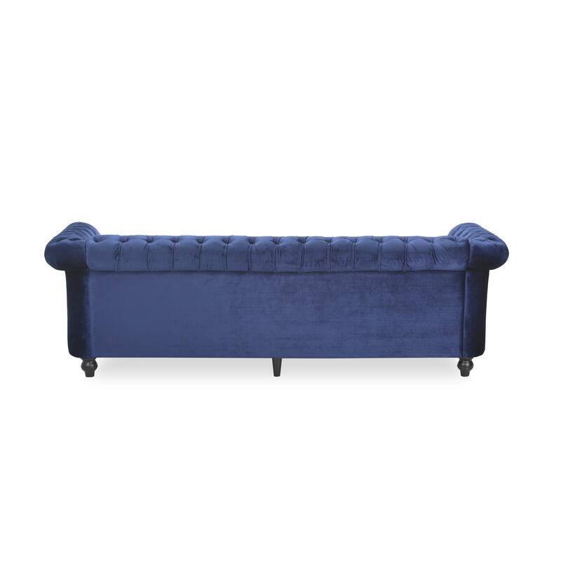 Roomfitters Modern Chesterfield 3-Seater Sofa, Tufted Upholstered Couch with Nailhead Trim and Deep Seating