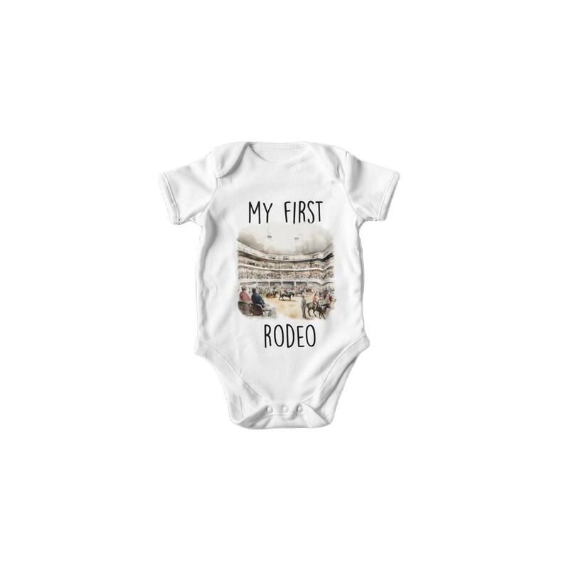 Rodeo First - Baby Boy Girl Clothes Infant Bodysuit Funny Cute Newborn - Pink - 0-3M