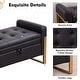 preview thumbnail 47 of 79, 66" Storage Bench King Size End of Bed with Double Lids and Gold Legs