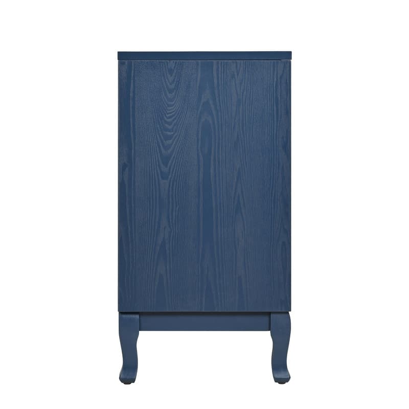 Elegant 59.84" Sideboard with Wavy Pattern Doors and 4-Door for Stylish Home Storage Solutions