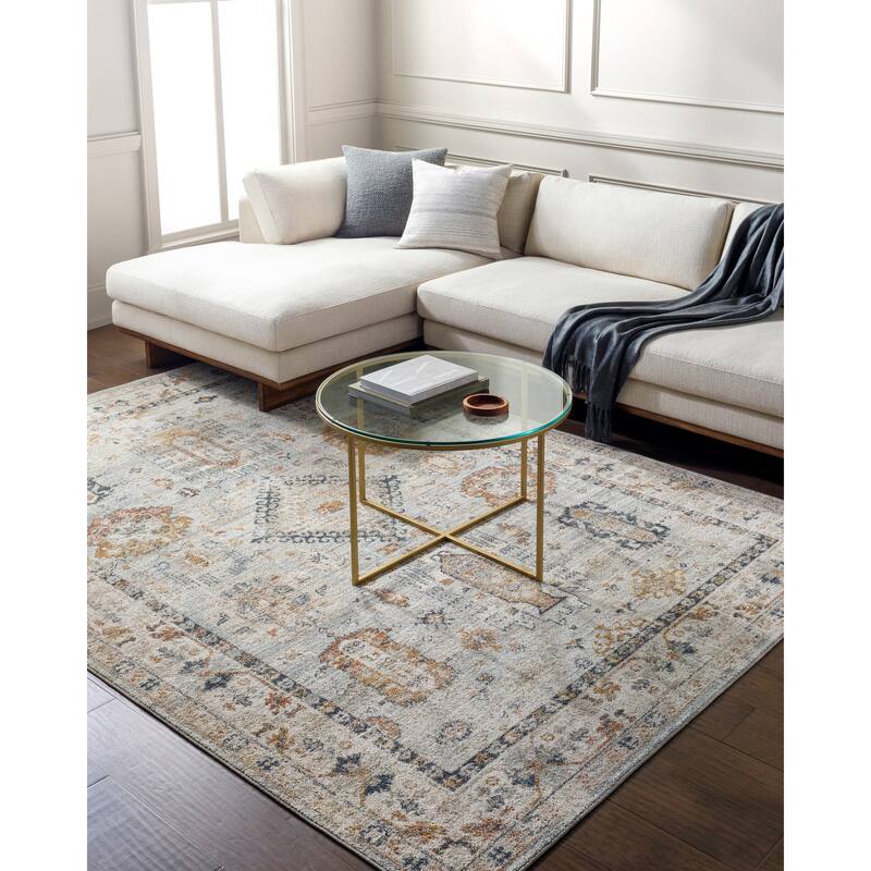 Livabliss Beckham Updated Traditional Medallion Area Rug - Ice Blue - 9' x 12' 2"