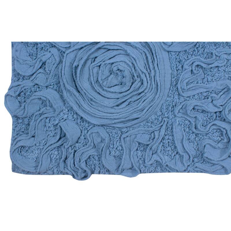 Bell Flower Bathroom Rug, Cotton Soft, Water Absorbent Bath Rug, Non Slip Shower Rug Machine Washable 24"x40" Rectangle