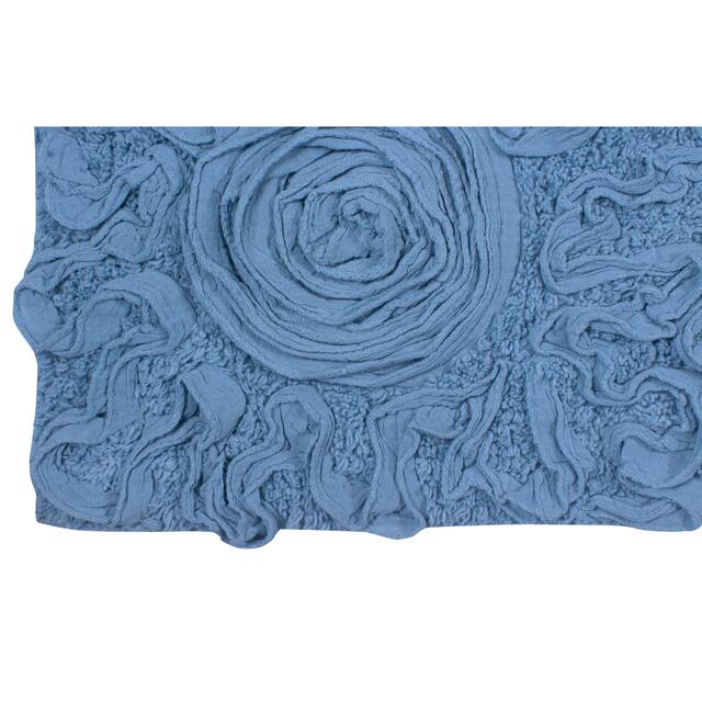 Home Weavers Bellflower Collection Absorbent Cotton Machine Washable Bath Rug 21"x34"