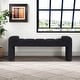 preview thumbnail 43 of 60, Boucle Bedroom Bench with Channel Tufted Modern Entryway Bench Window Bench End of Bed Bench Curved Arm - Black