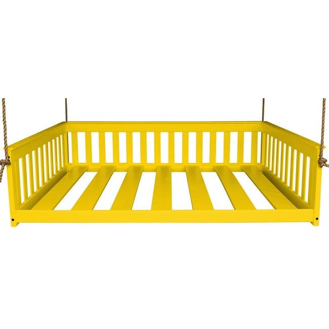 Pine Full Mission Hanging Daybed with Rope - Canary Yellow
