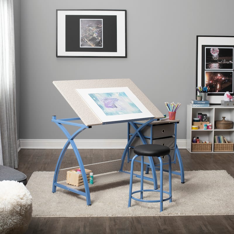 Studio Designs 2-Piece Comet Plus Drafting Table and Stool Set