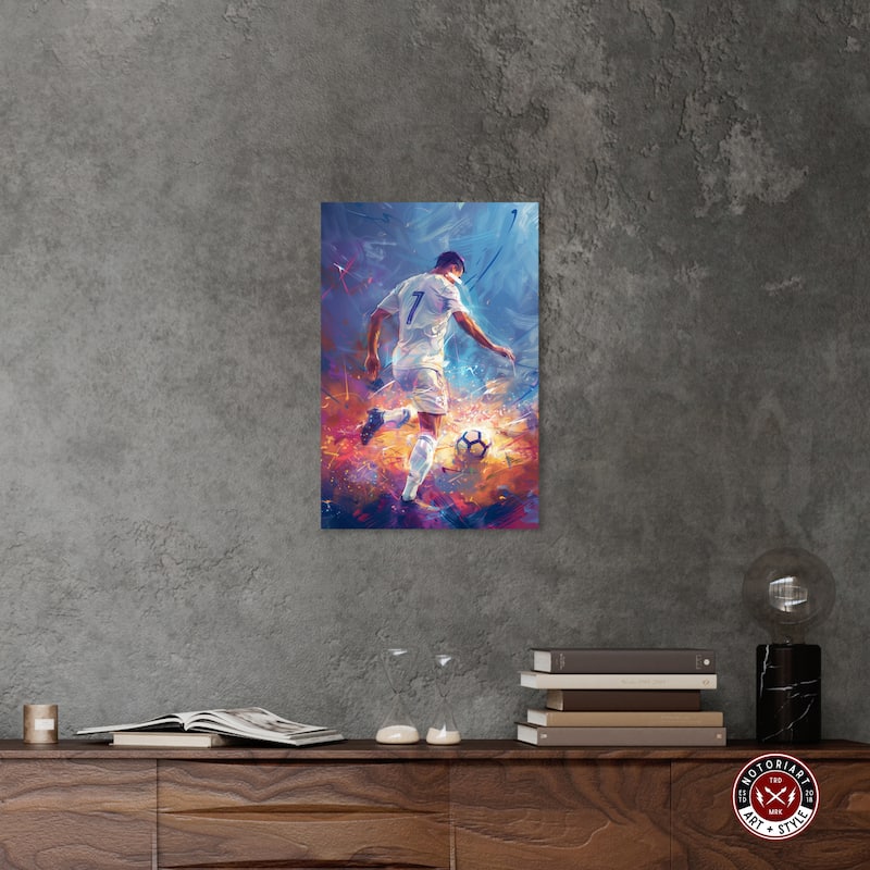 Notoriart Bold And Colorful Soccer Player Ii Gallery Wrapped Soccer 1 Piece Canvas Wall Art