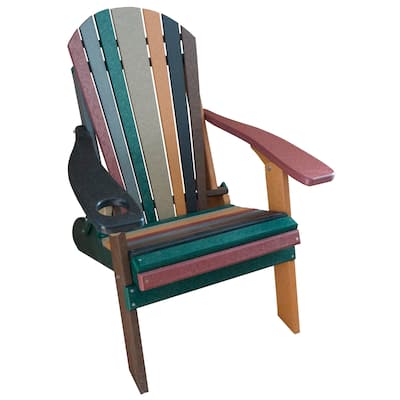 Kaleidoscope Collection Earth Tone Folding Adirondack Chair