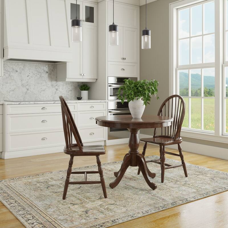 Solid Windsor Dining Chair - 40.5" - Espresso Brown