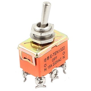 AC 250V 15A DPDT 6 Terminals 3 Way ON-OFF-ON Box Style Toggle Switch ...
