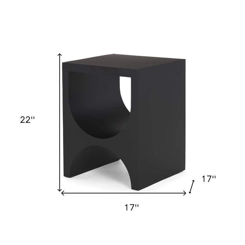 HomeRoots 22" Black Iron Round End Table - 17.00 in. x 22.00 in. x 17.00 in.