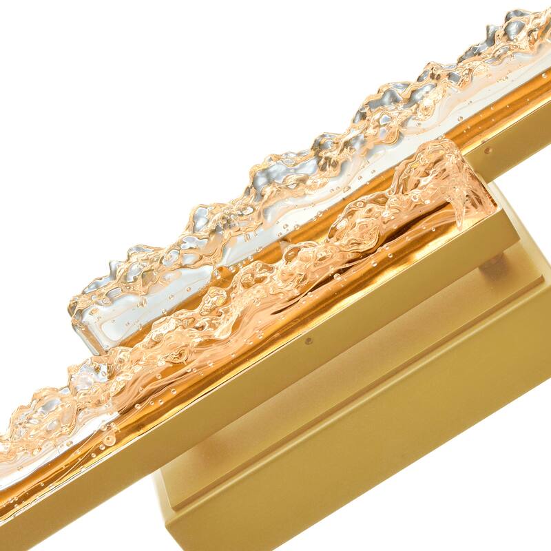 Stagger Integrated LED 24in Brass Vanity Light with Handcrafted Glass