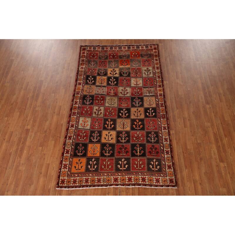 Vegetable Dye Bakhtiari Persian Vintage Area Rug Handmade Wool Carpet - 5'3"x 9'3"