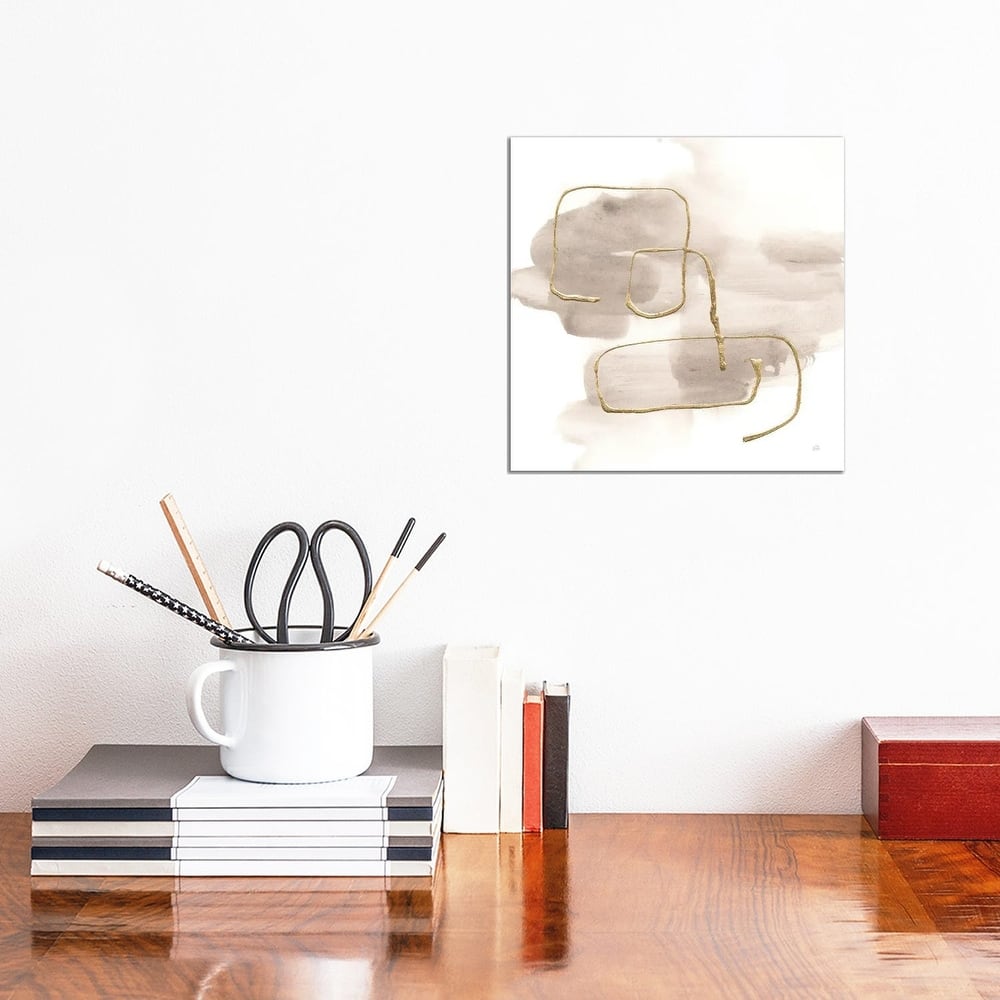 iCanvas "Warm Gray Gold I" by Chris Paschke Canvas Print