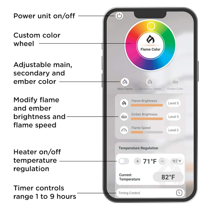 Alcott 75" Smart Landscape Electric Fireplace by Real Flame