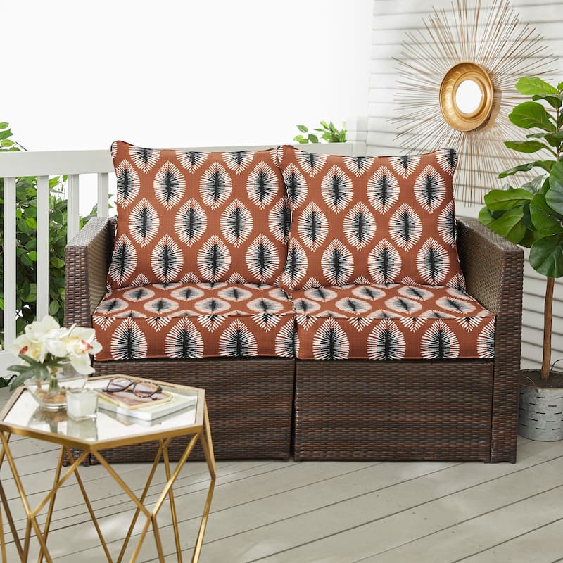 Sorra Home Hayden Sunstone Indoor/Outdoor Deep Seating Loveseat Pillow and Cushion Set - 27 x 30 x 5 - Hayden Sunstone