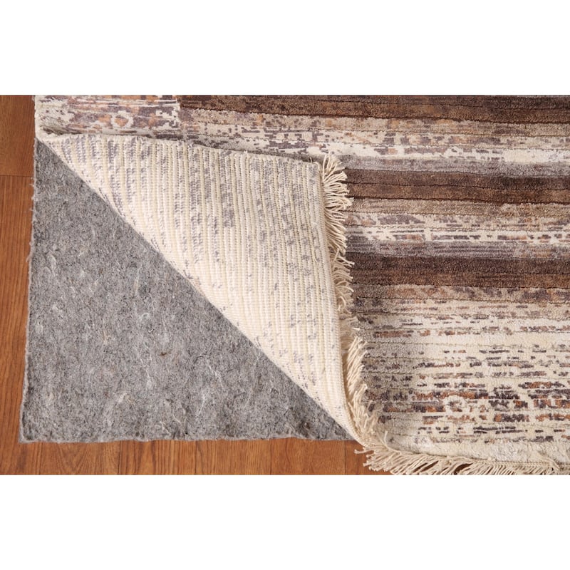 Modern Striped Abstract Accent Rug Wool Carpet - 4'0"x 6'0"