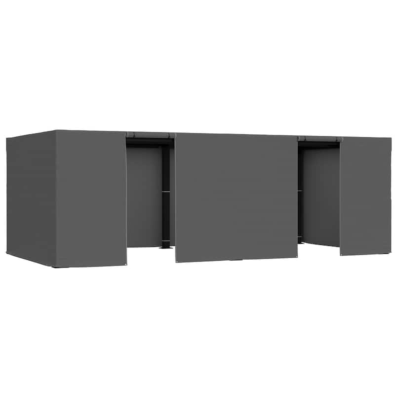 EROMMY Waterproof Pergola Winter Cover with Sidewalls, Mesh Windows and Roll-Up Door, All-Season Weather Enclosure